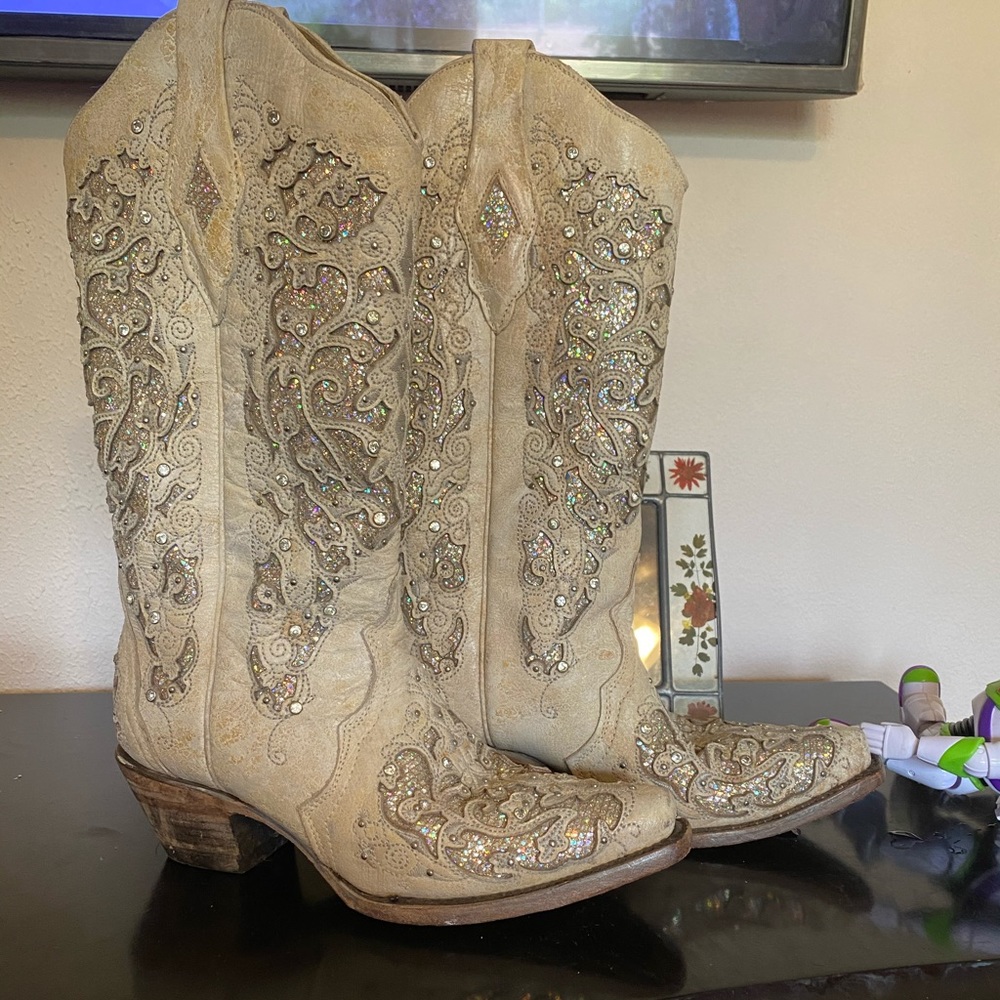 Cowgirl western white boots